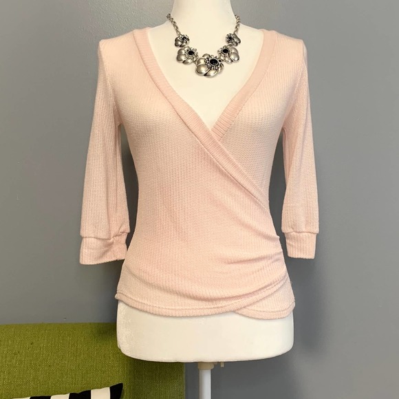 Fashion Nova Sweaters - Fashion Nova Caught up Love Pink Knit Sweater Top